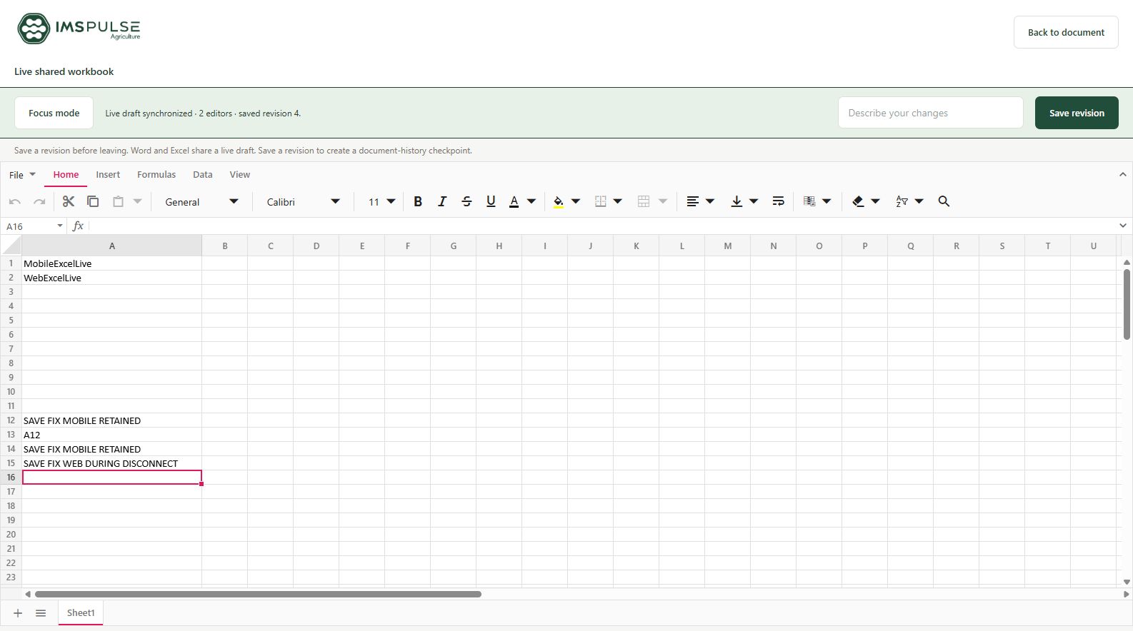 IMS Pulse sample Keep the work together.